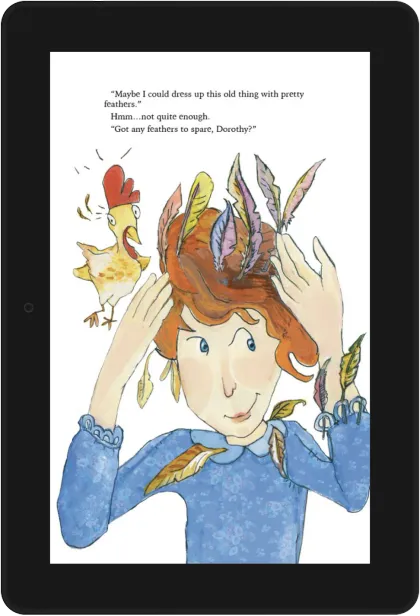 A page from Flour Sack Girl shown on a Kindle